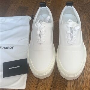 Women’s Pierre Hardy Cream Leather Sneakers